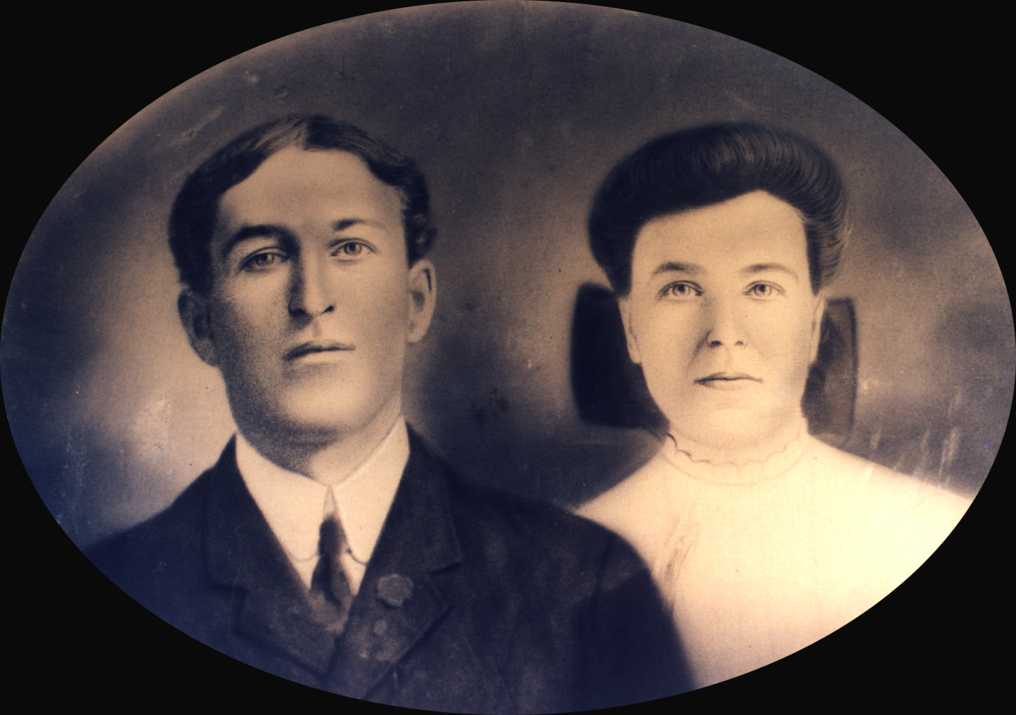 Fred and Ellen Jane - wedding photo, 1908